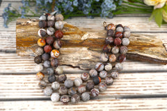Matte Laguna Lace Agate round beads 15-16mm (ETB00952)