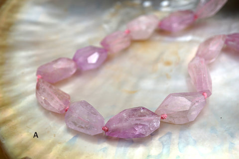 Kunzite faceted beads (ETB00468B)  クンツァイト/Healing stone/Healing crystal
