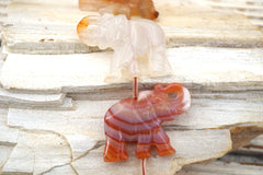 Carnelian 32-36mm Elephant beads handmade (ETB00894)