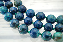 Rare and beautiful Shattuckite 12-13.5mm round beads (ETB01147)