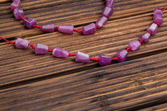 Genuine Ruby Corundum 7.5-9mm faceted beads (ETB00922)