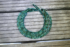 Natural Amazing blue Peruvian Chrysocolla 5-6mm round beads (ETB00970)