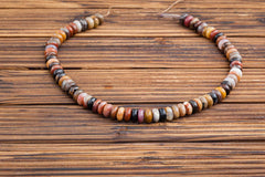 Petrified Rainbow Wood 9.5-10.5mm from Arizona rondelle beads (ETB00907)