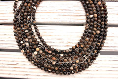 Rare & beautiful Australian Fossil Peanut Wood 6-7mm round beads (ETB00987)