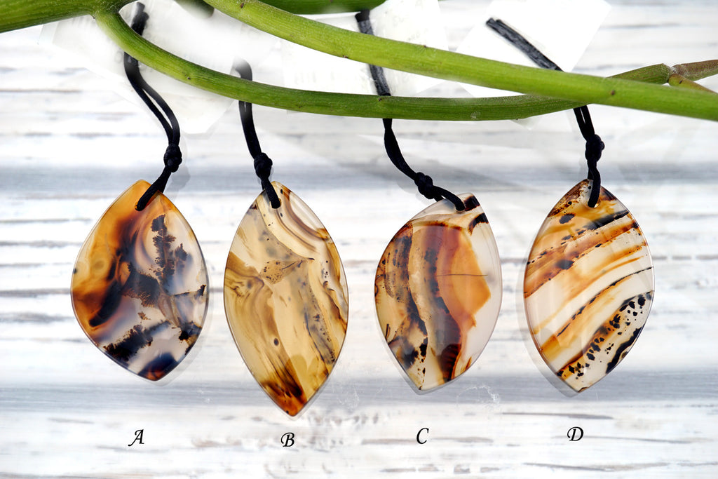 Montana Moss Agate freeform pendants (ETP00277)