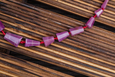 Genuine Ruby Corundum 5.5-12mm faceted beads (ETB00920)