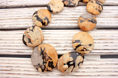 Rare & beautiful Australian Fossil Peanut Wood freeform beads (ETB00957)