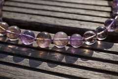 Natural Ametrine quartz (Brazil) 10-16mm graduate round beads (ETB00720)