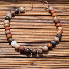 Matte Petrified Rainbow Wood from Arizona 12.5-13.5mm round beads (ETB00909)
