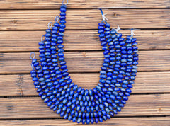 Matte Lapis Lazuli 12.5-14.5mm rondelle beads (amazing blue colour with gold sparkles) (ETB00866)