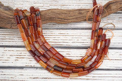 Carnelian cylinder beads 15-21mm (ETB01762) Healing crystal/Reiki healing/Healing necklace