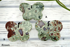 Rainforest Rhyolite butterfly pendants (ETP00278)