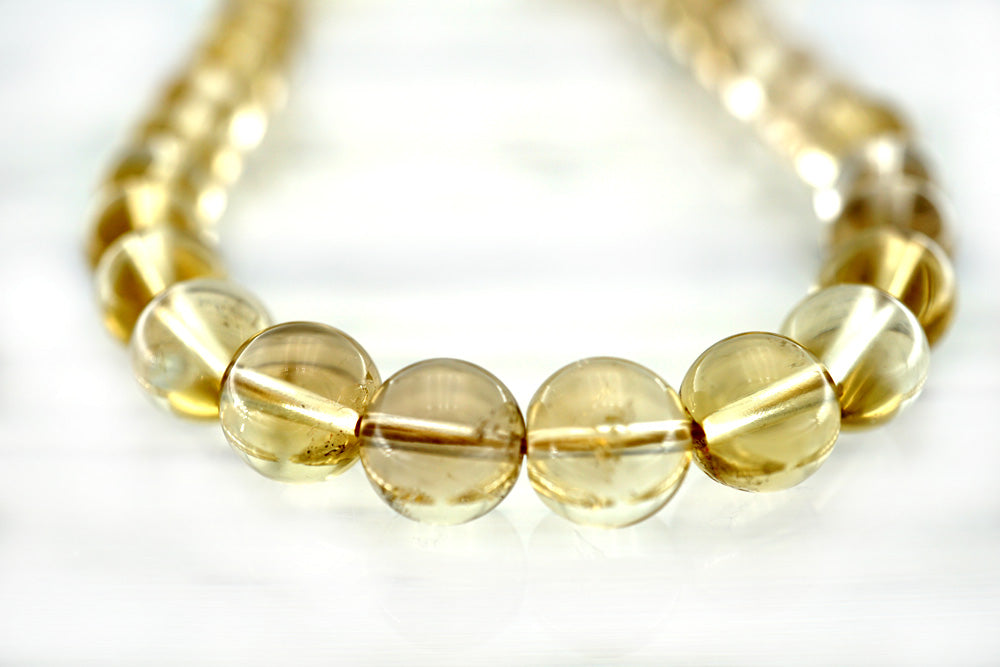 Natural Citrine Quartz 9mm round beads (ETB01187)