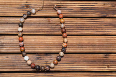 Matte Petrified Rainbow Wood from Arizona 12.5-13.5mm round beads (ETB00909)