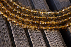 Natural Citrine Quartz (Brazil) 5-6mm round beads (ETB00659)