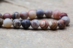 Matte Laguna Lace Agate 6.5-7mm round beads (ETB00834)