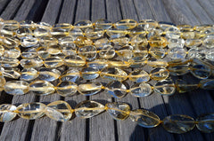 Natural Citrine Quartz (Brazil) 10-13mm tumble beads (ETB00657)