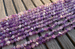 Natural Amethyst (Brazil) 3-4mm cube beads (ETB00680)