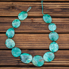 Natural Amazing Blue Peruvian Chrysocolla 24-33mm freeform beads (ETB00931)