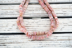 Matte Pink Opal 7-8mm cube beads  (ETB01229)