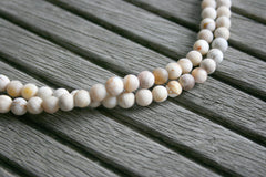 Matte Wood Opalite/ Petrified Wood 5-6mm round beads (ETB00966)
