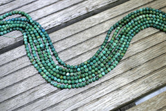 Natural Amazing blue Peruvian Chrysocolla 5-6mm round beads (ETB00970)