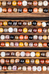 Petrified Rainbow Wood from Arizona 8-9mm round beads (ETB00908)