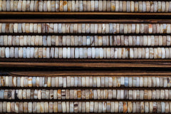 Matte Wood Opalite/ Petrified Wood 8.5-10.5mm thin cylinder beads (ETB00592)