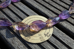 Natural Ametrine quartz (Brazil) 14-17mm faceted beads (ETB00718)
