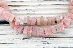 Matte Pink Opal 7-8mm cube beads  (ETB01229)