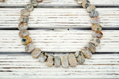 Ocean Jasper oval flat beads (ETB01082)