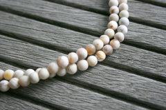 Matte Wood Opalite/ Petrified Wood 5-6mm round beads (ETB00966)