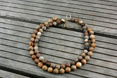 Matte Petrified Wood 11-12mm round beads (ETB00972)