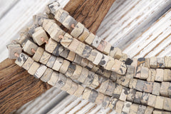 Matte Variegated Jasper cube matte beads 8-9mm (ETB01760) Unique jewelry/Vintage jewelry/Gemstone necklace