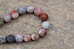 Matte Laguna Lace Agate 9-10mm round beads (ETB00950)