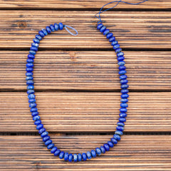 Matte Lapis Lazuli 8.5-10mm rondelle beads (amazing blue colour with gold sparkles) (ETB00867)