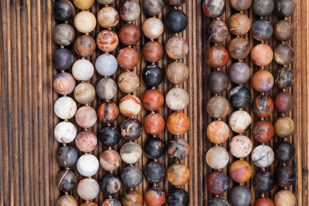 Matte Petrified Rainbow Wood from Arizona 12.5-13.5mm round beads (ETB00909)