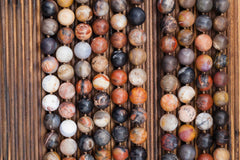 Matte Petrified Rainbow Wood from Arizona 12.5-13.5mm round beads (ETB00909)