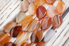 Carnelian wave oval beads 12-14mm (ETB01744) Healing crystal/Reiki healing/Healing necklace
