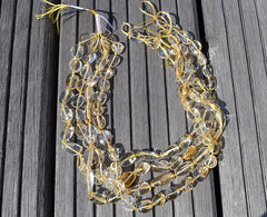 Natural Citrine Quartz (Brazil) 10-13mm tumble beads (ETB00657)
