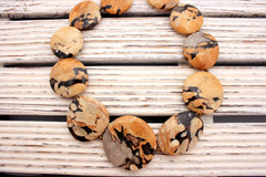 Rare & beautiful Australian Fossil Peanut Wood freeform beads (ETB00957)