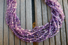 Natural Amethyst (Brazil) 3-4mm cube beads (ETB00680)