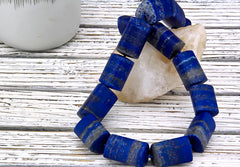 Matte Lapis Lazuli 17-20mm triangular prism beads (ETB01238)