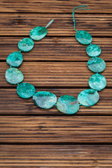 Natural Amazing Blue Peruvian Chrysocolla 24-33mm freeform beads (ETB00931)