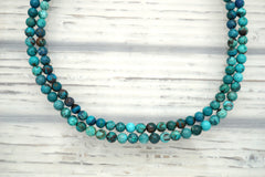 Rare and beautiful Shattuckite 6mm round beads (ETB01148)