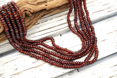 Natural Garnet 3.5-4.5mm rondelle beads (ETB00207)