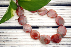 Rare & beautiful Red Horn Coral Fossil 16.5-19mm freeform beads (ETB01135)