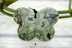 Rainforest Rhyolite butterfly pendants (ETP00278)