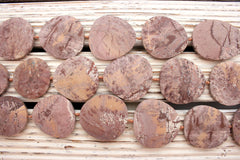 Matte Sonoran Dendrite Rhyolite 32.5-40mm freeform beads (ETB00862)