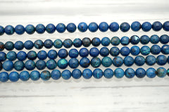 Rare and beautiful Shattuckite 7.5-8mm round beads (ETB01021)